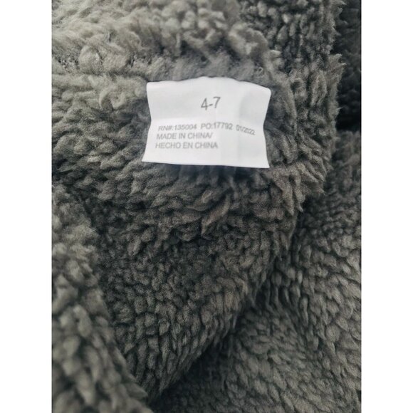 Cold Front Beanie Hat Boys Size 4-7 Dinosaur Faux Fur Gray Green Ear Flap - Picture 5 of 5